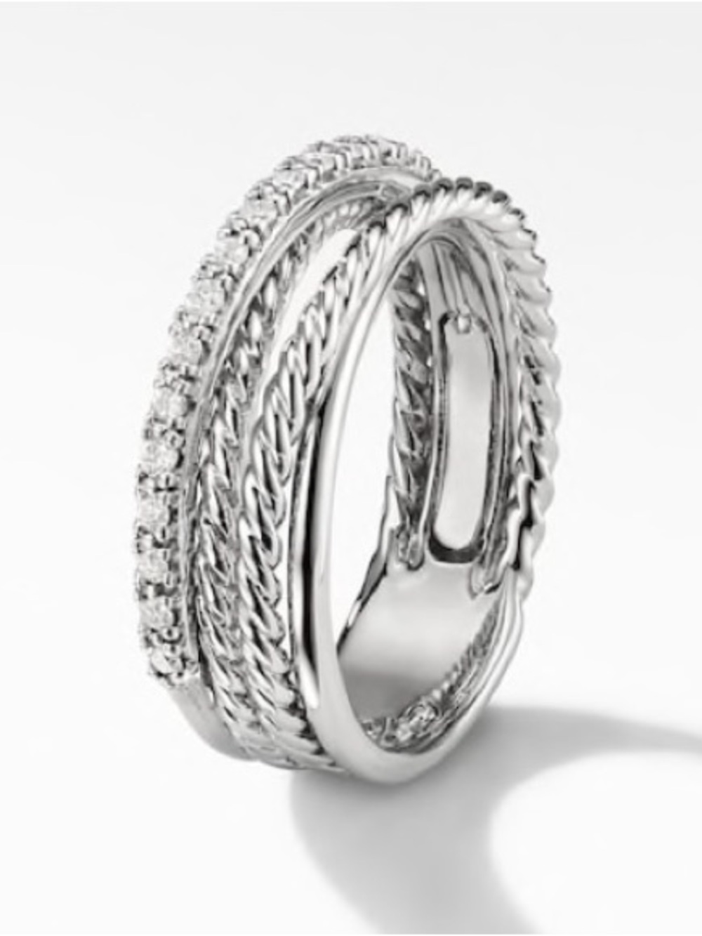 David Yurman Crossover Ring with Diamonds